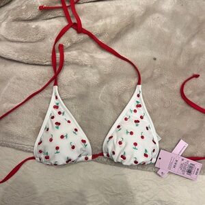Target Red and White Cherry Bikini Top